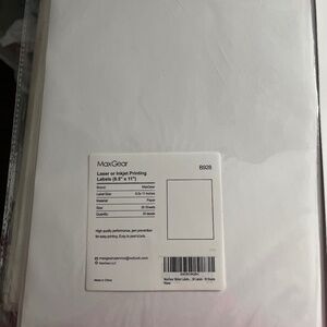 Printing labels, printable vinyl and transfer paper